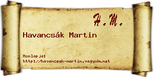 Havancsák Martin névjegykártya